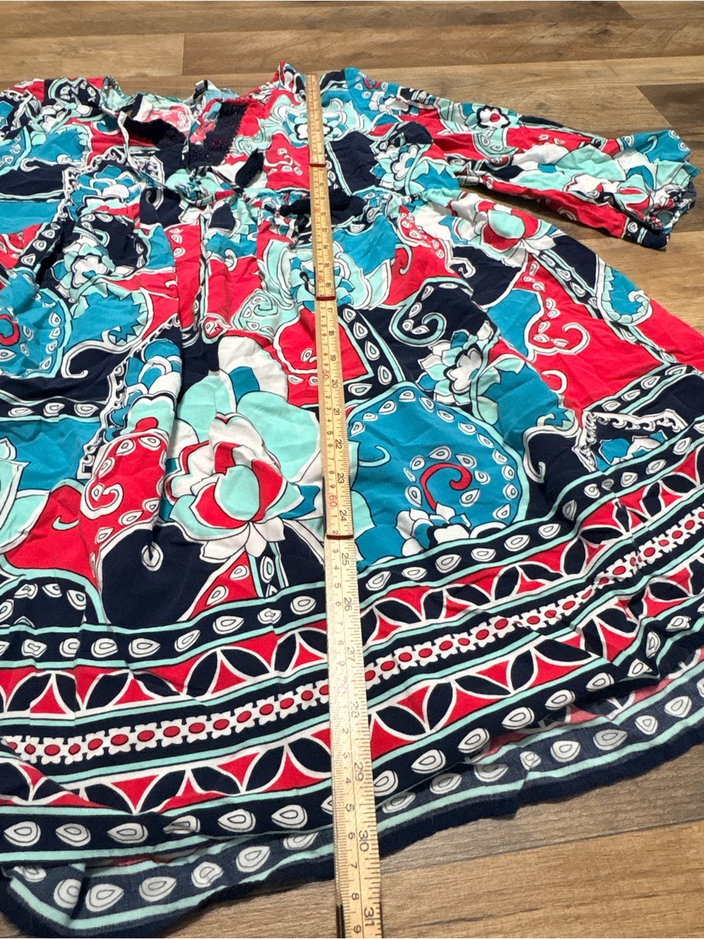 Crown & Ivy Boho Tunic Dress XL | Floral Paisley Peasant Top Bell Sleeve - Picture 2 of 9